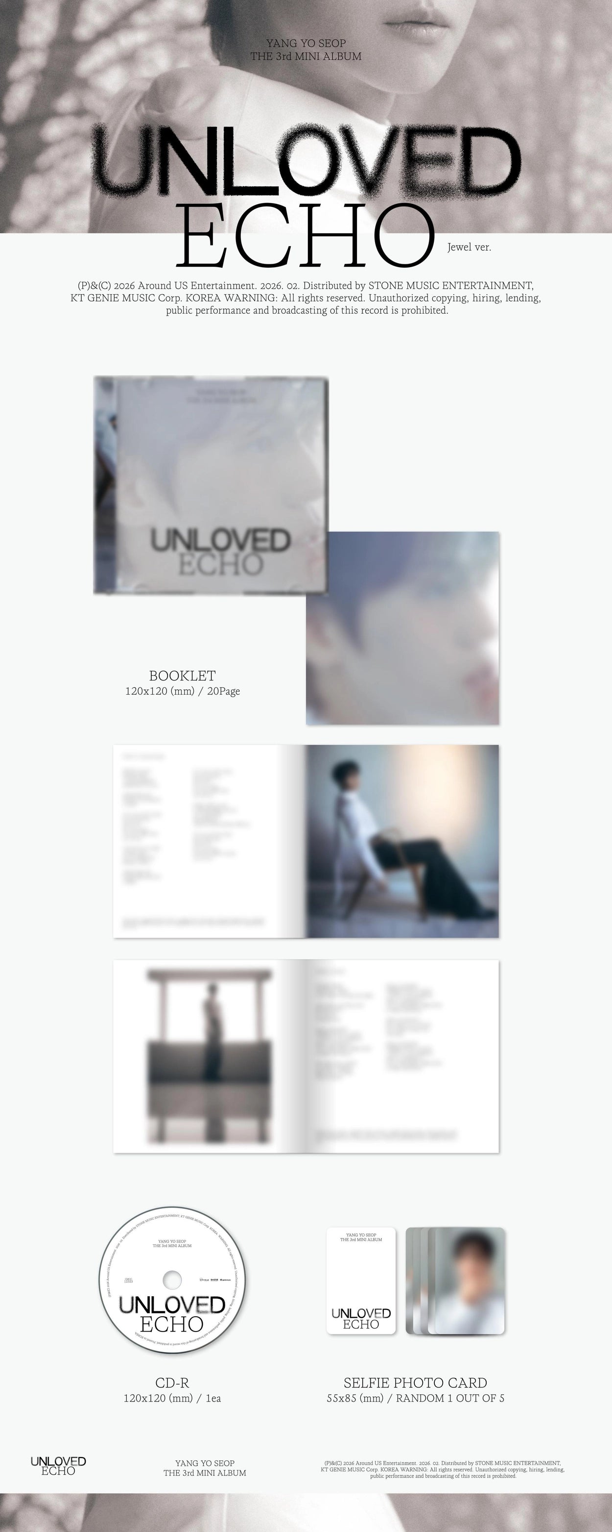 YANG YOSEOP 3RD MINI ALBUM - UNLOVED ECHO (JEWEL VER.)