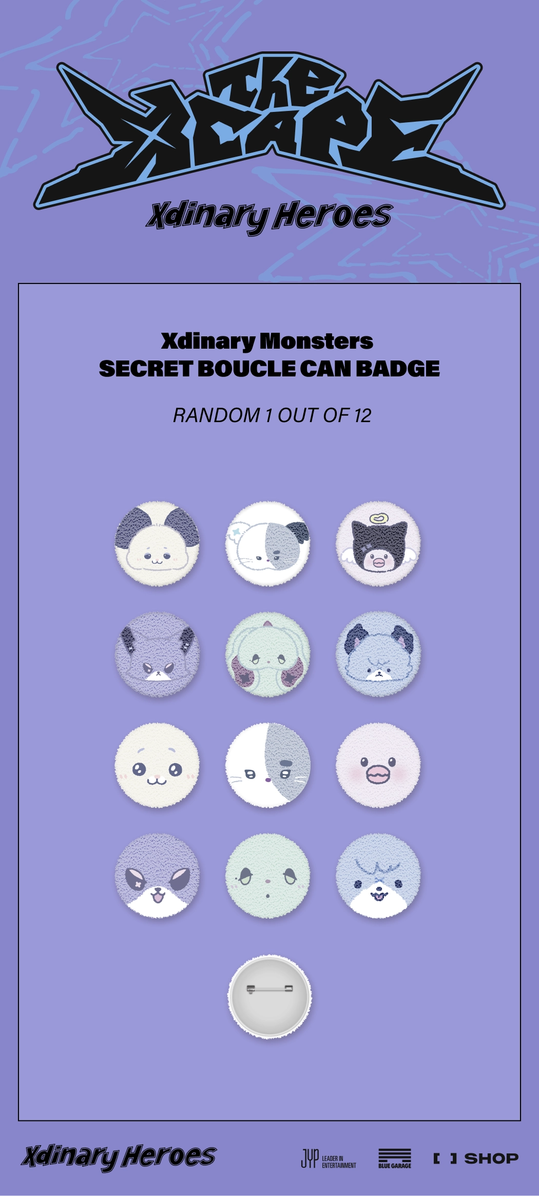 XDINARY HEROES - XDINARY MONSTERS SECRET BOUCLE CAN BADGE - THE XCAPE