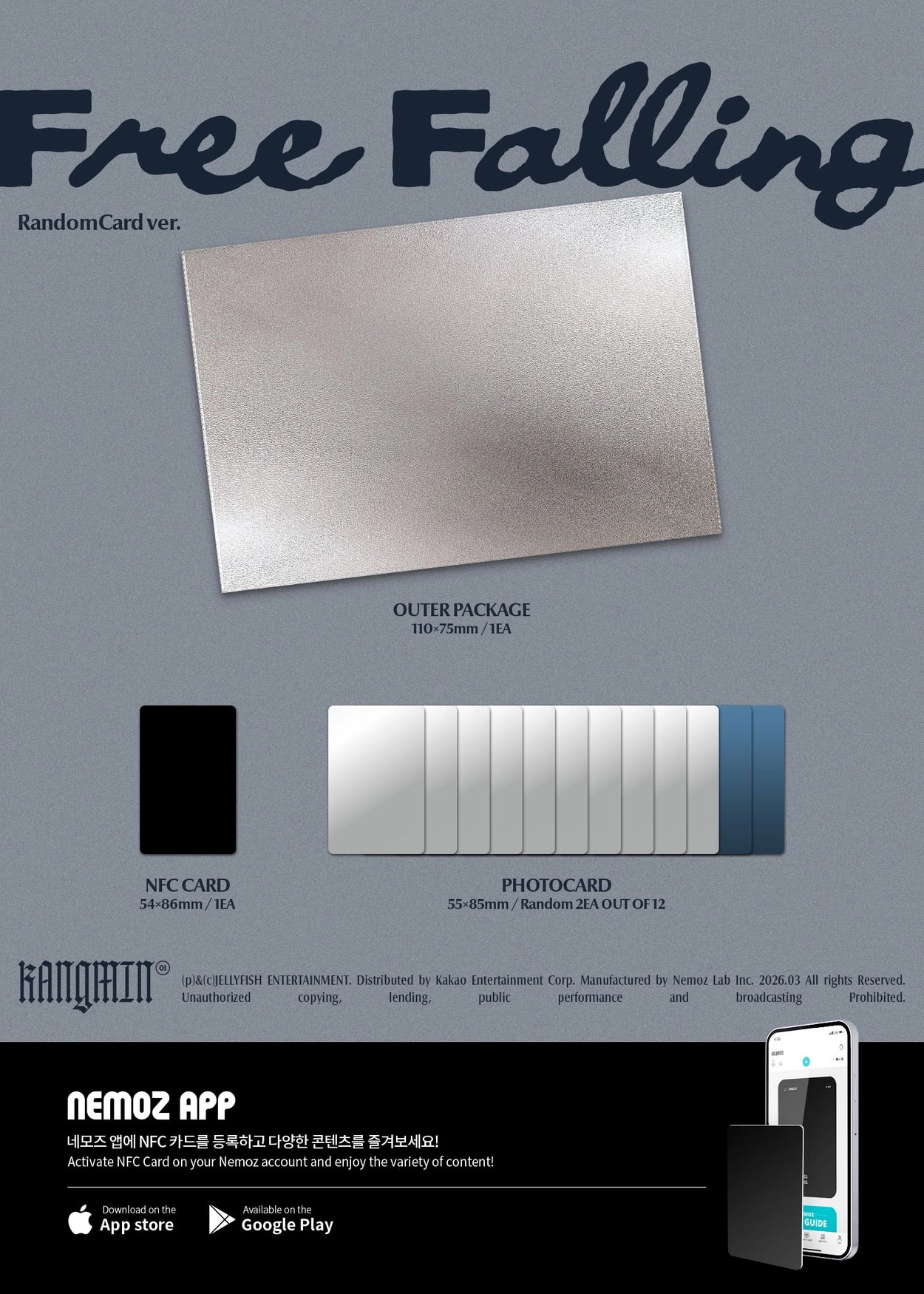 KANGMIN 1ST SINGLE ALBUM - FREE FALLING (RANDOM CARD VER.) (NEMO)