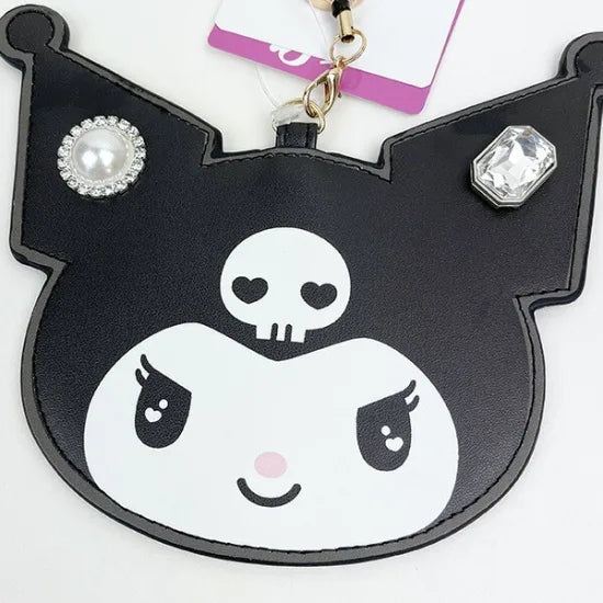 SANRIO© Kuromi Head With Pearl & Diamond ID Case (Japan Edition)