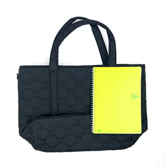 MIFFY© Quilted Horizontal Tote Bag Black (Japan Edition)