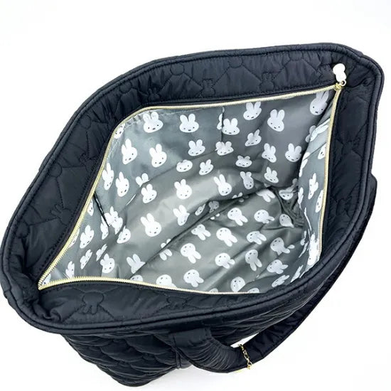 MIFFY© Quilted Horizontal Tote Bag Black (Japan Edition)