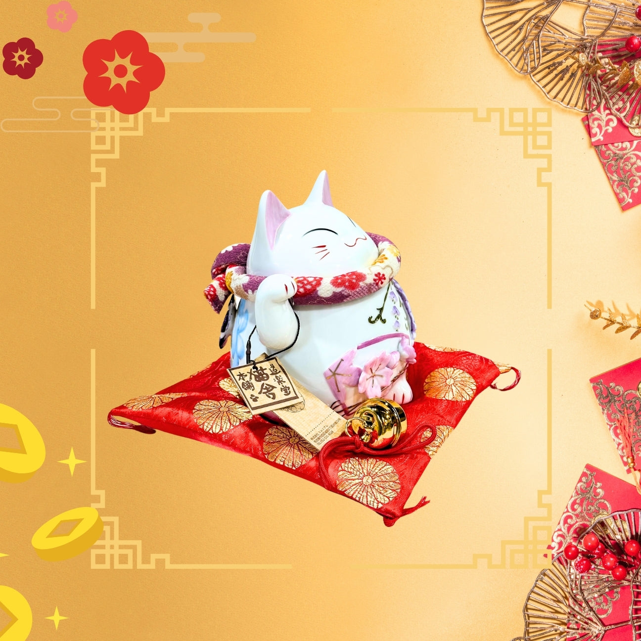 Lucky Cat 紫滕招財貓 20cm