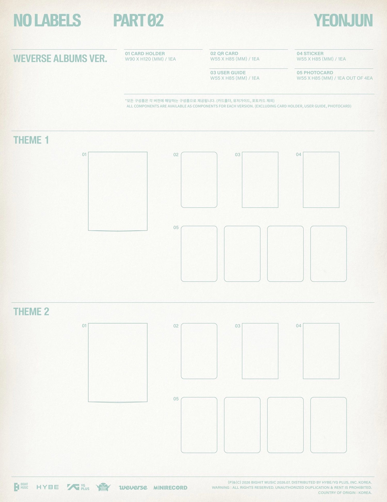 YEONJUN (TXT) - NO LABELS: PART 02 (WEVERSE ALBUMS VER.)