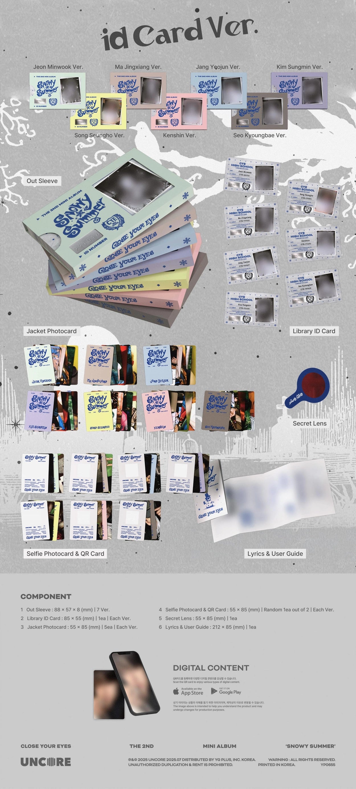 CLOSE YOUR EYES 2ND MINI ALBUM - SNOWY SUMMER (ID CARD VER.) (POCAALBUM)