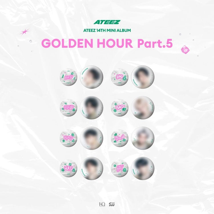 アイドル ATEEZ GH5 POPUP CAN BADGE SET ATEEZ - [POP-UP STORE [GOLDEN HOUR : Part.5] MD] CAN BADGE SET