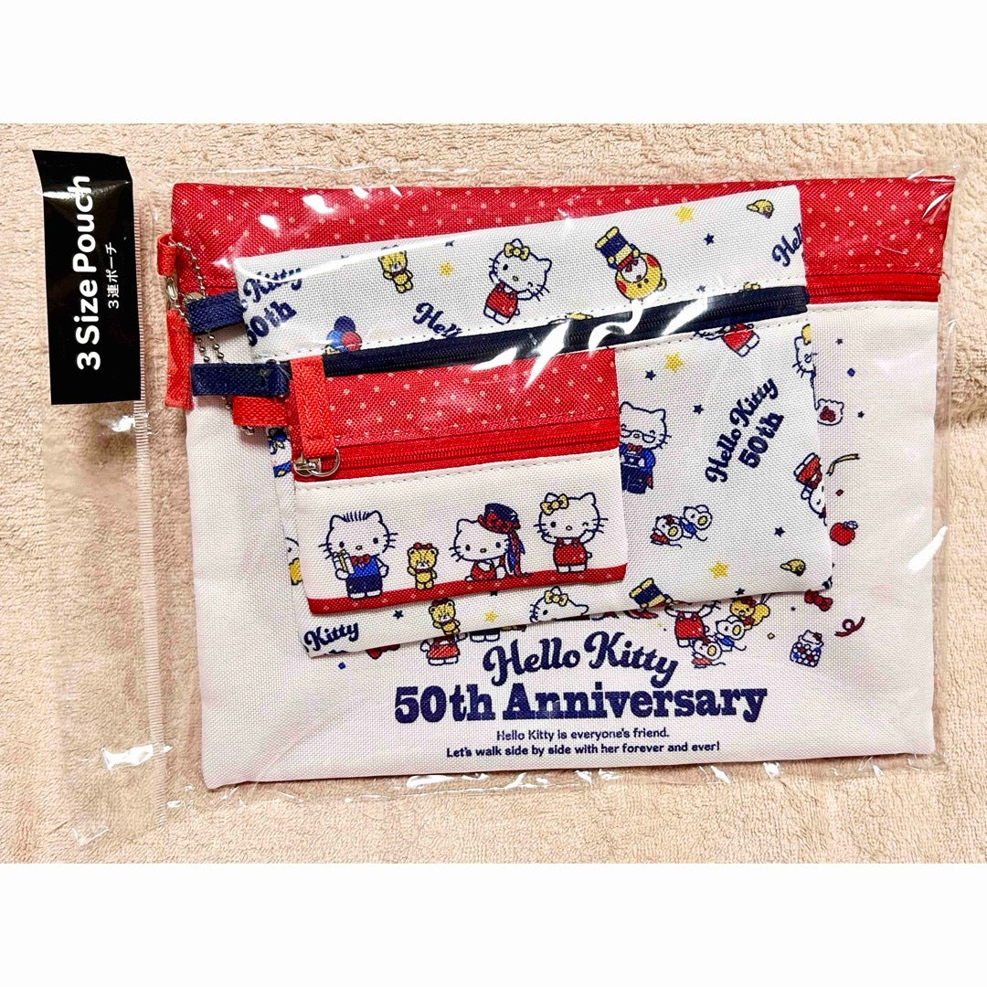 SANRIO© Hello Kitty 50th Anniversary 3in1 Pouch (Japan Edition)