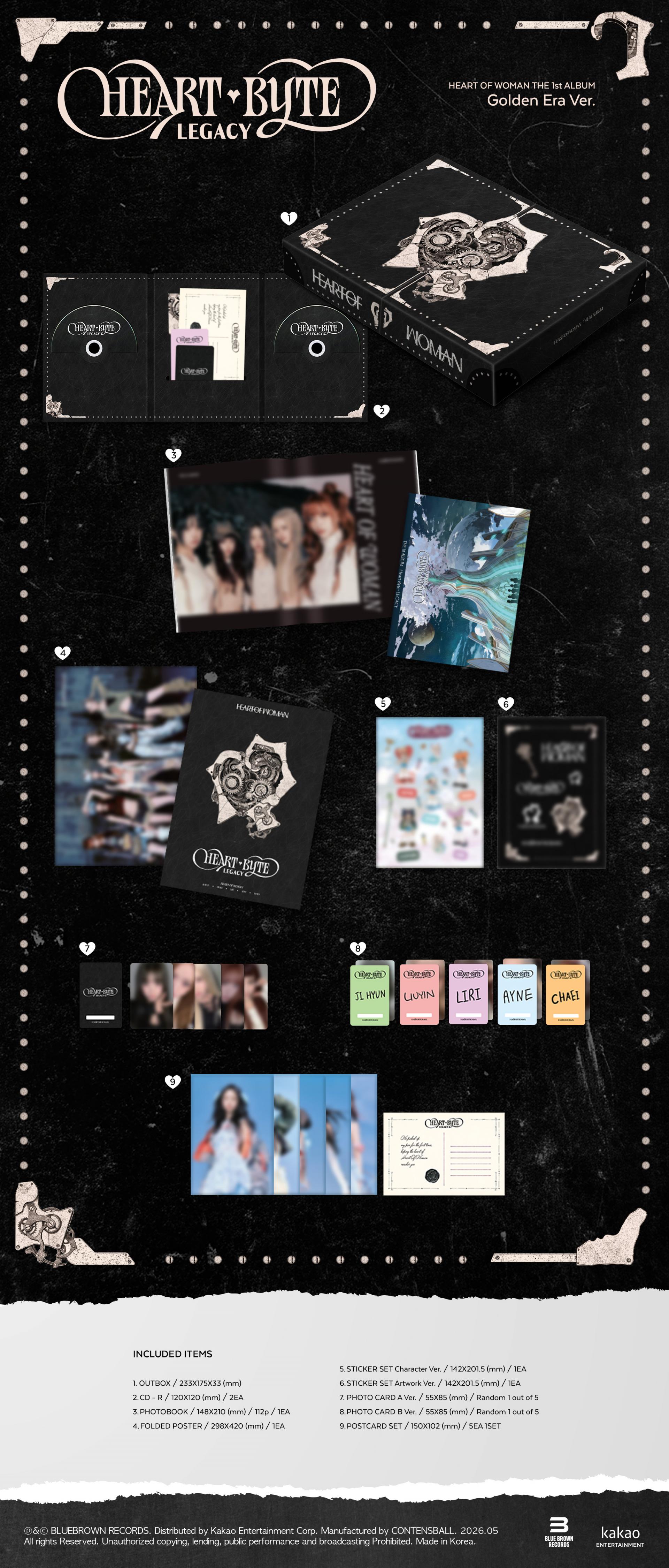 HEART OF WOMAN 1ST ALBUM - HEART BYTE : LEGACY (GOLDEN ERA VER.)