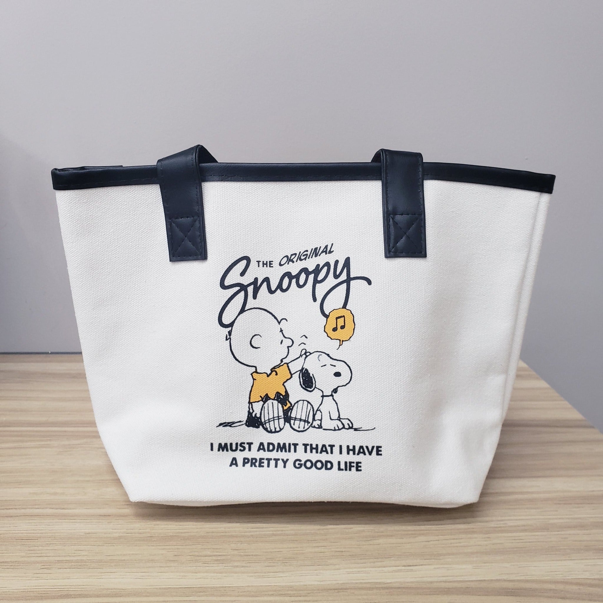 PEANUT SNOOPY© Alpha Horizontal Small Tote Bag (Japan Edition)