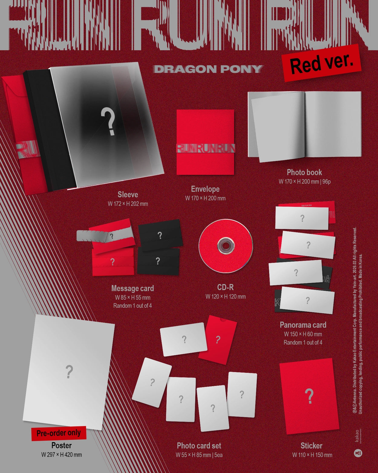 DRAGON PONY 3RD EP ALBUM - RUN RUN RUN (RED VER.)