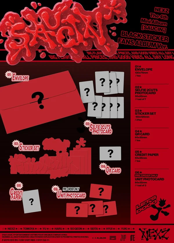 NEXZ 4TH MINI ALBUM - SAUCIN' (STICKER FANS ALBUM VER.)