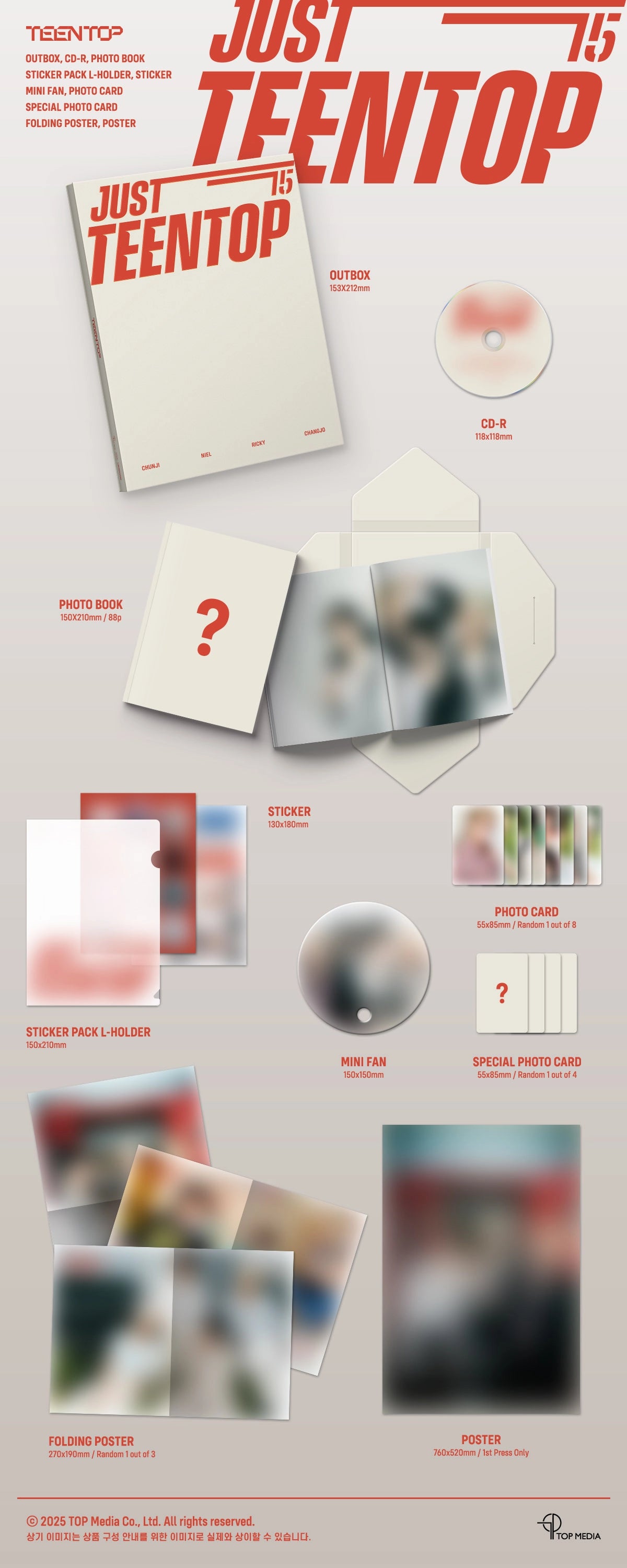 TEEN TOP MINI ALBUM - JUST 15, JUST TEEN TOP (CD VER.)
