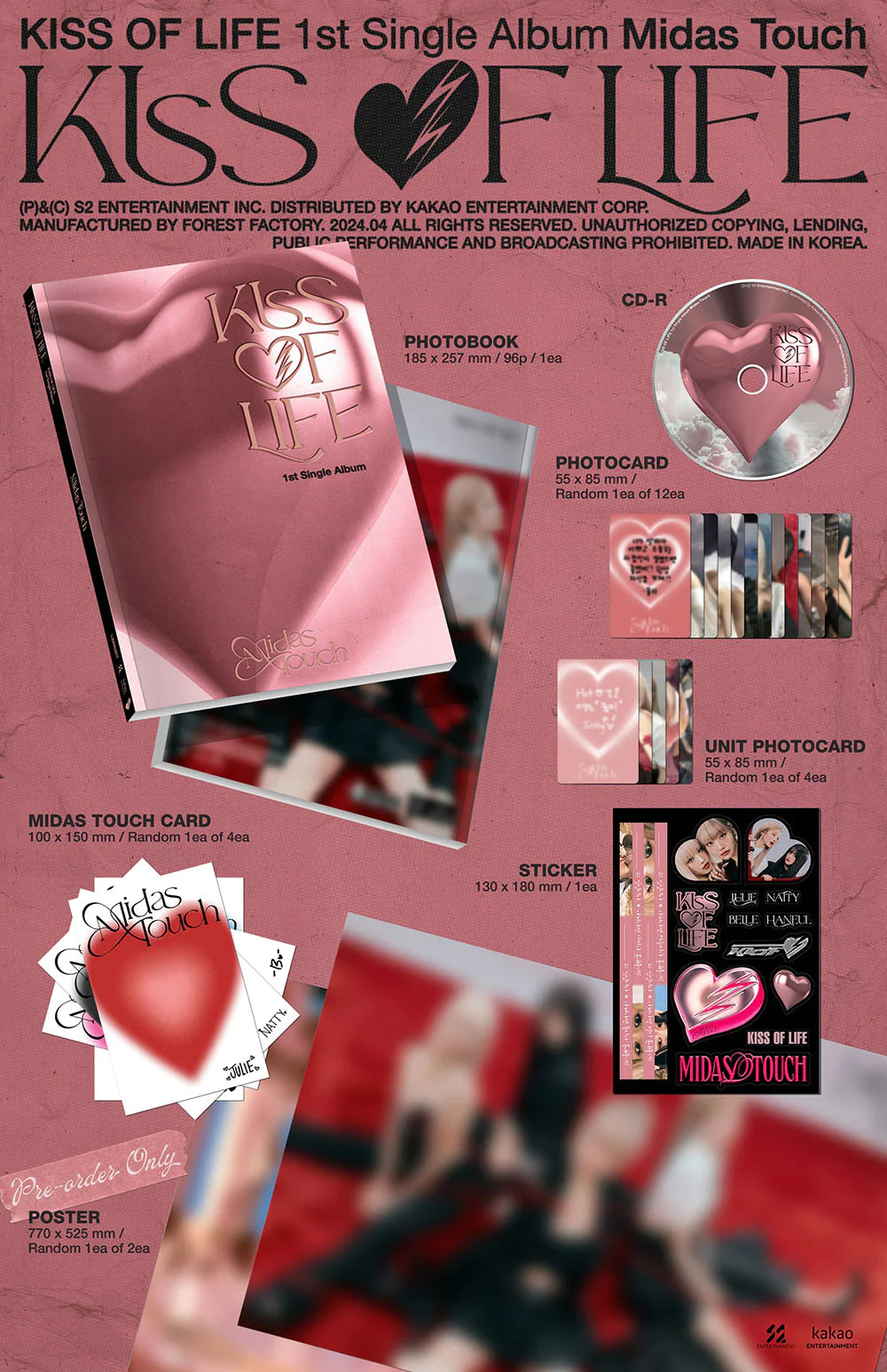 KISS OF LIFE 1ST SINGLE ALBUM - MIDAS TOUCH (PHOTOBOOK VERSION)