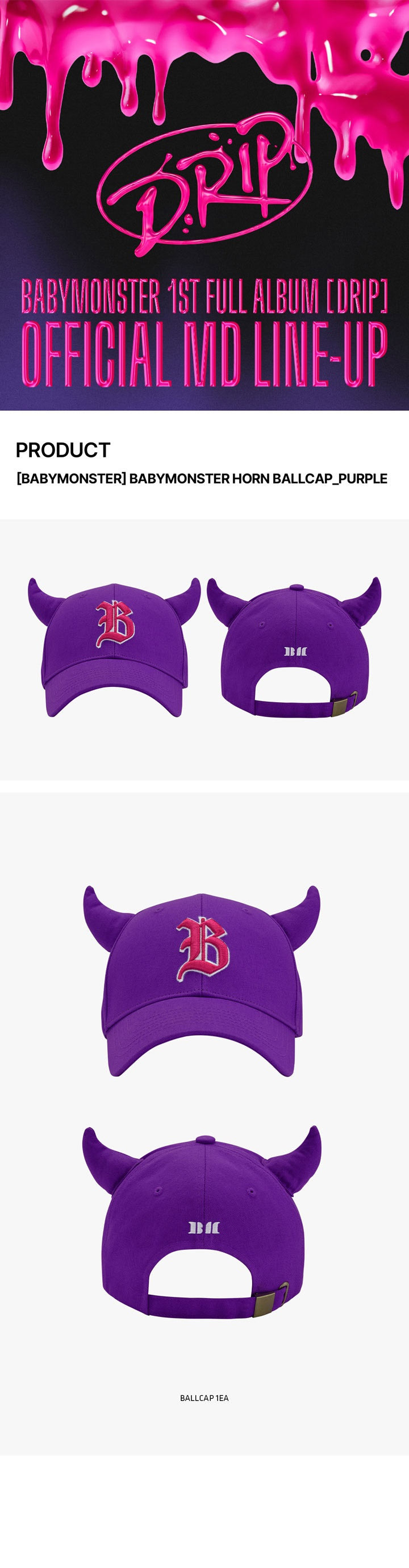 BABYMONSTER - BABYMONSTER HORN BALLCAP OFFICIAL MD