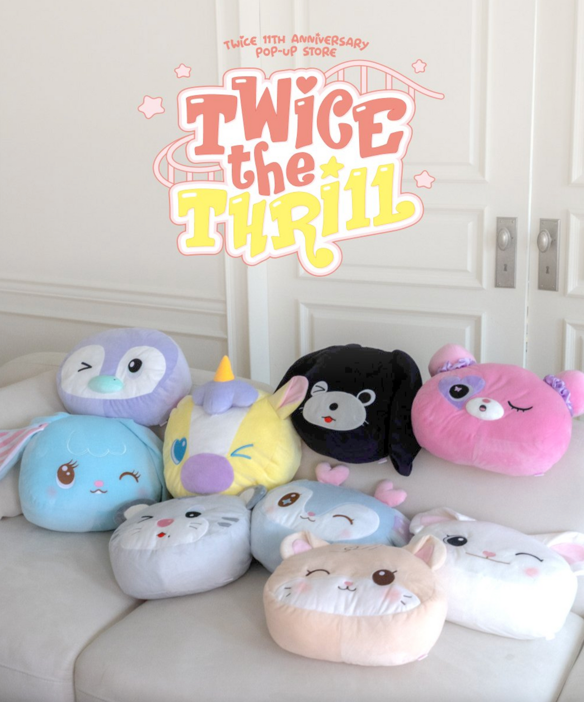TWICE - 11TH ANNIVERSARY POP-UP STORE <TWICE THE THRILL> TDOONGZ CUSHION BLANKET