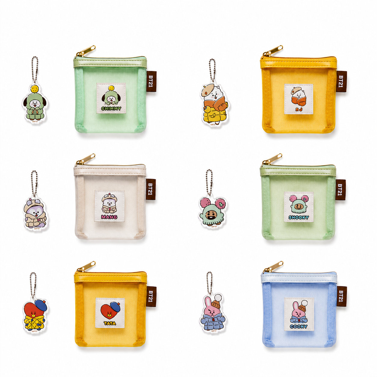 BT21© Characters Lucky Coin Bag & Keychain Set (Japan Edition)