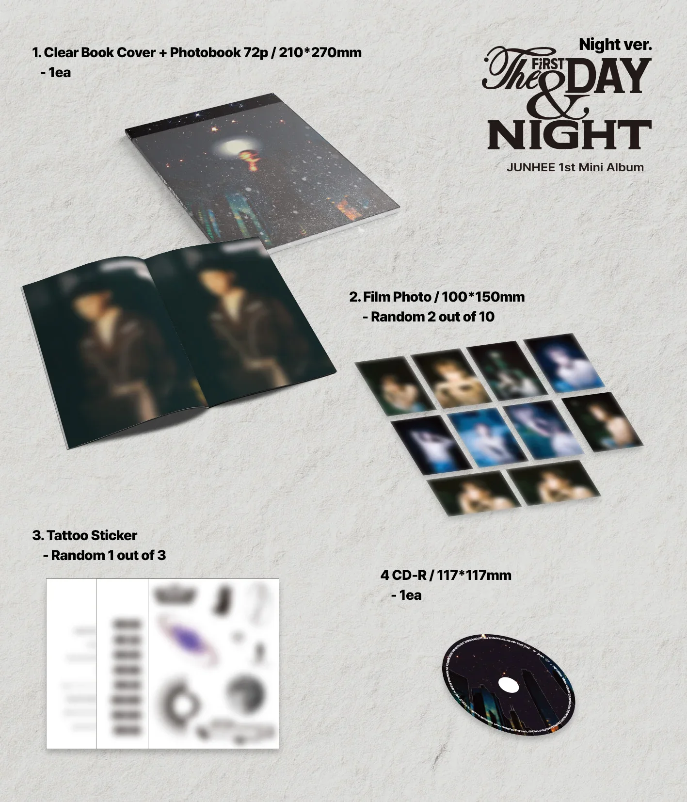 JUNHEE 1ST MINI ALBUM - THE FIRST DAY & NIGHT