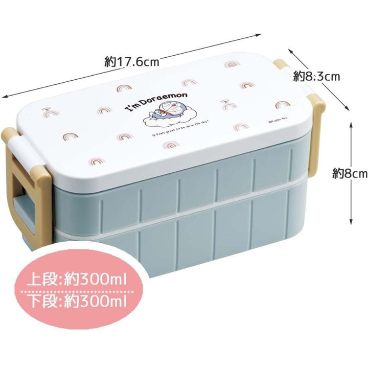 DORAEMON© SKATER 2-Tier Divided Antibacterial Lunch Box 600ml (Japan Edition)