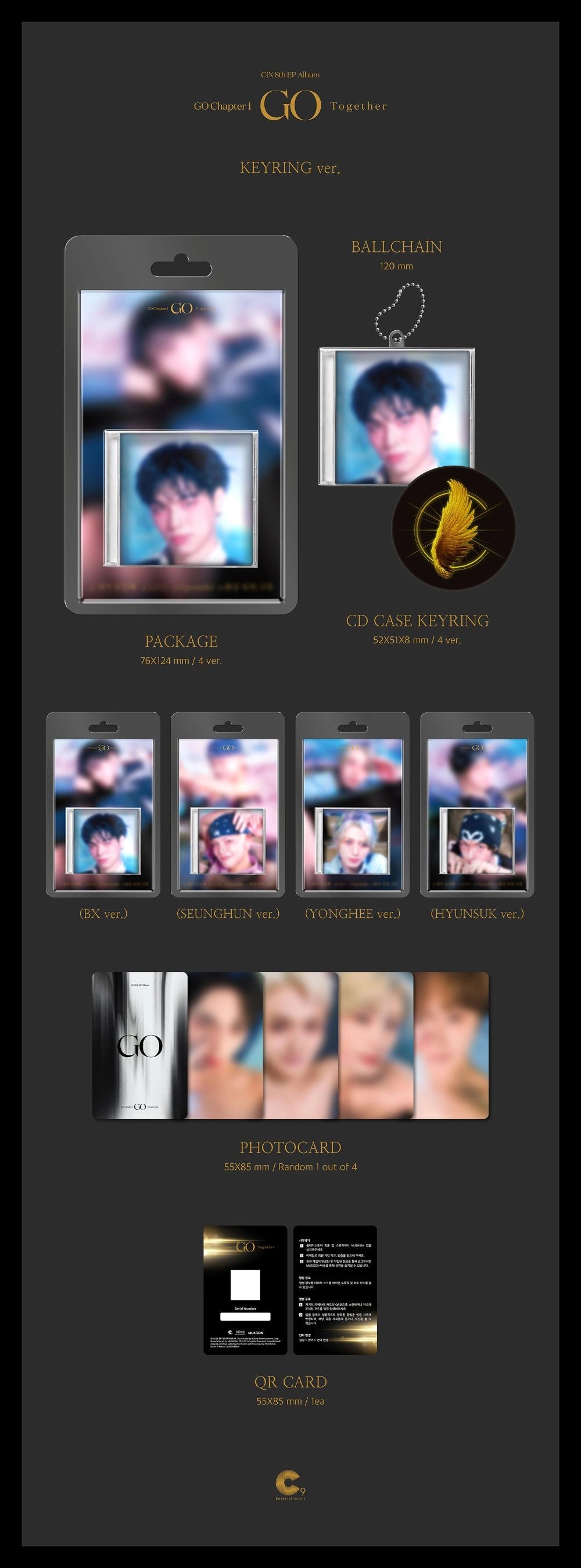 CIX 8TH MINI ALBUM - GO CHAPTER 1 : GO TOGETHER (KEYRING VER.)