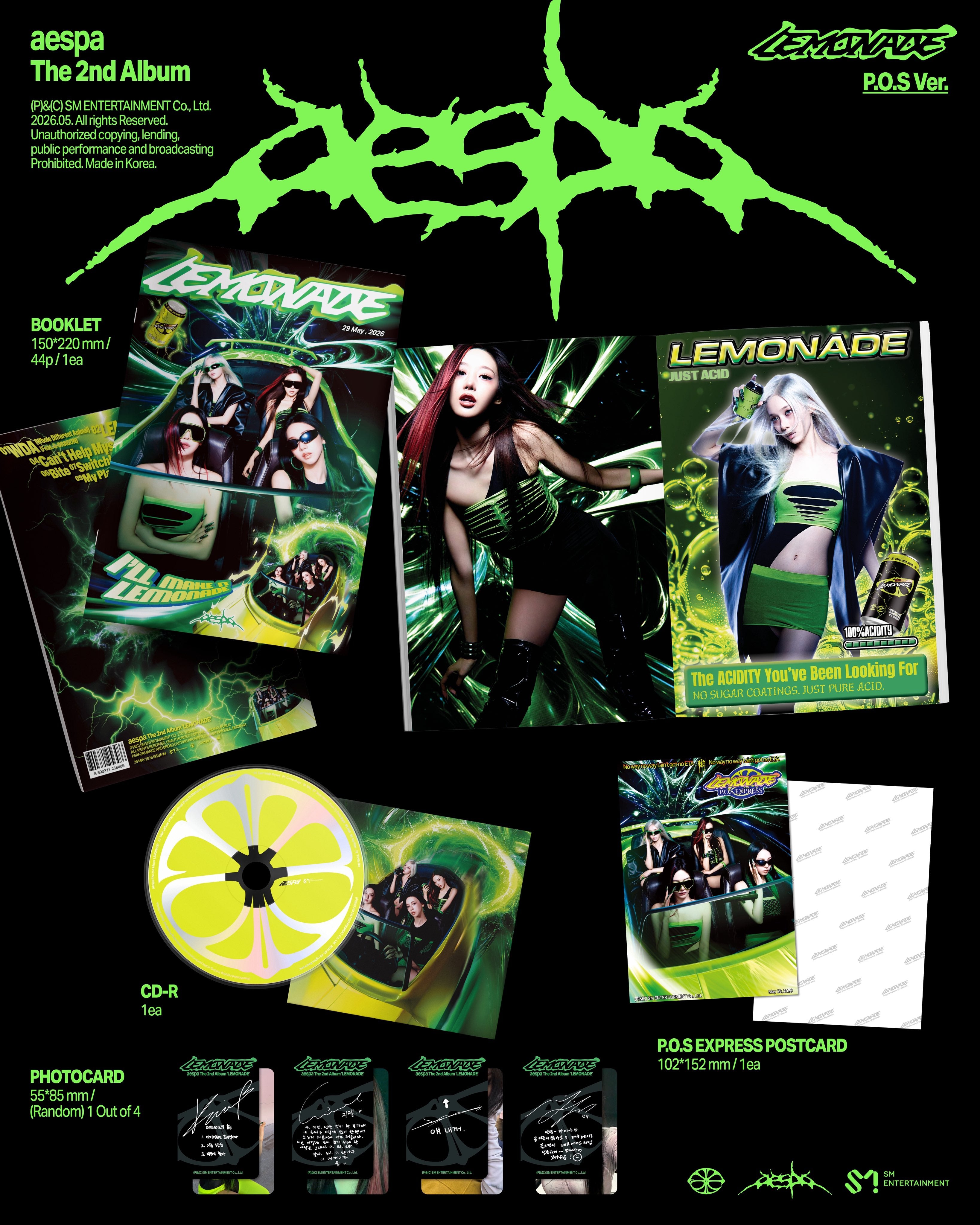 AESPA 2ND ALBUM - LEMONADE (P.O.S VER.)