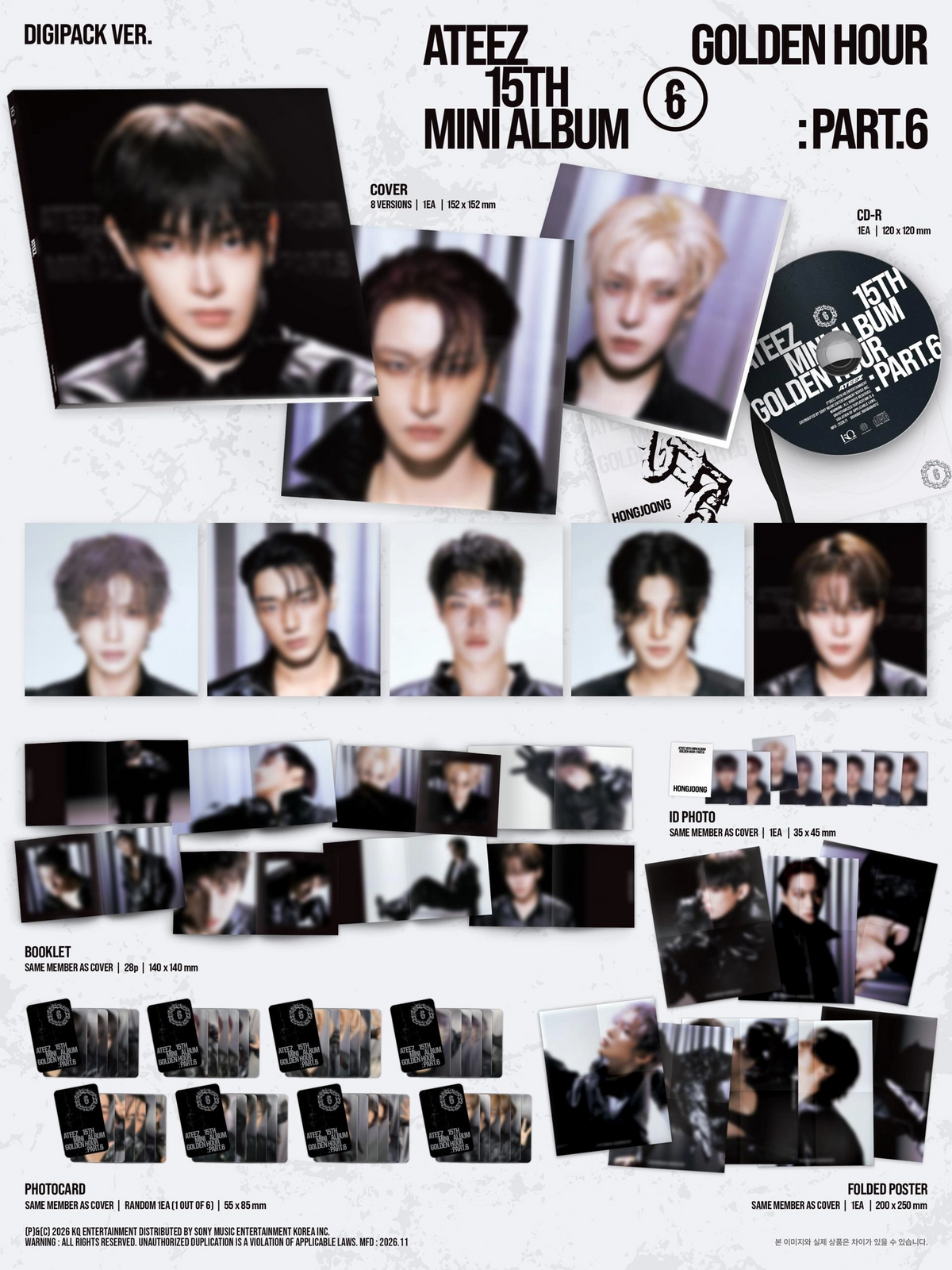 ATEEZ 15TH MINI ALBUM - GOLDEN HOUR : PART.6 (DIGIPACK VER)