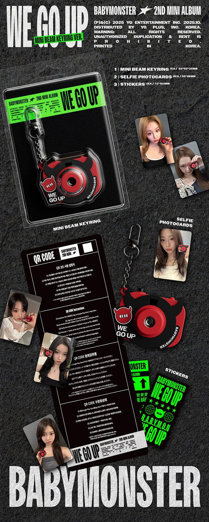 BABYMONSTER 2ND MINI ALBUM - WE GO UP (MINI BEAM KEYRING VER.)