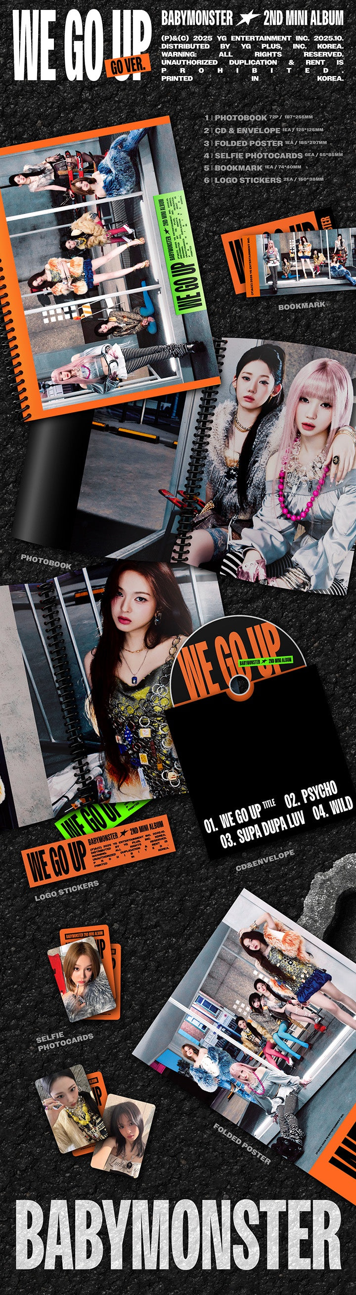 BABYMONSTER 2ND MINI ALBUM - WE GO UP (GO VER.)