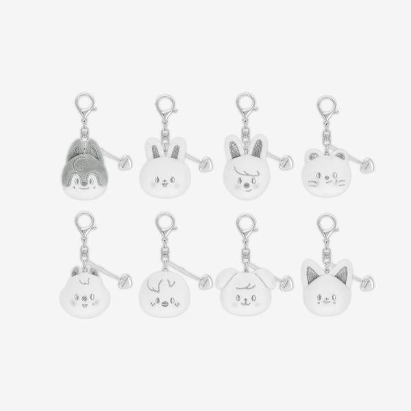STRAY KIDS - DOMINATE : CELEBRATE POP-UP STORE MD - SKZOO FACE KEYRING SILVER VER.