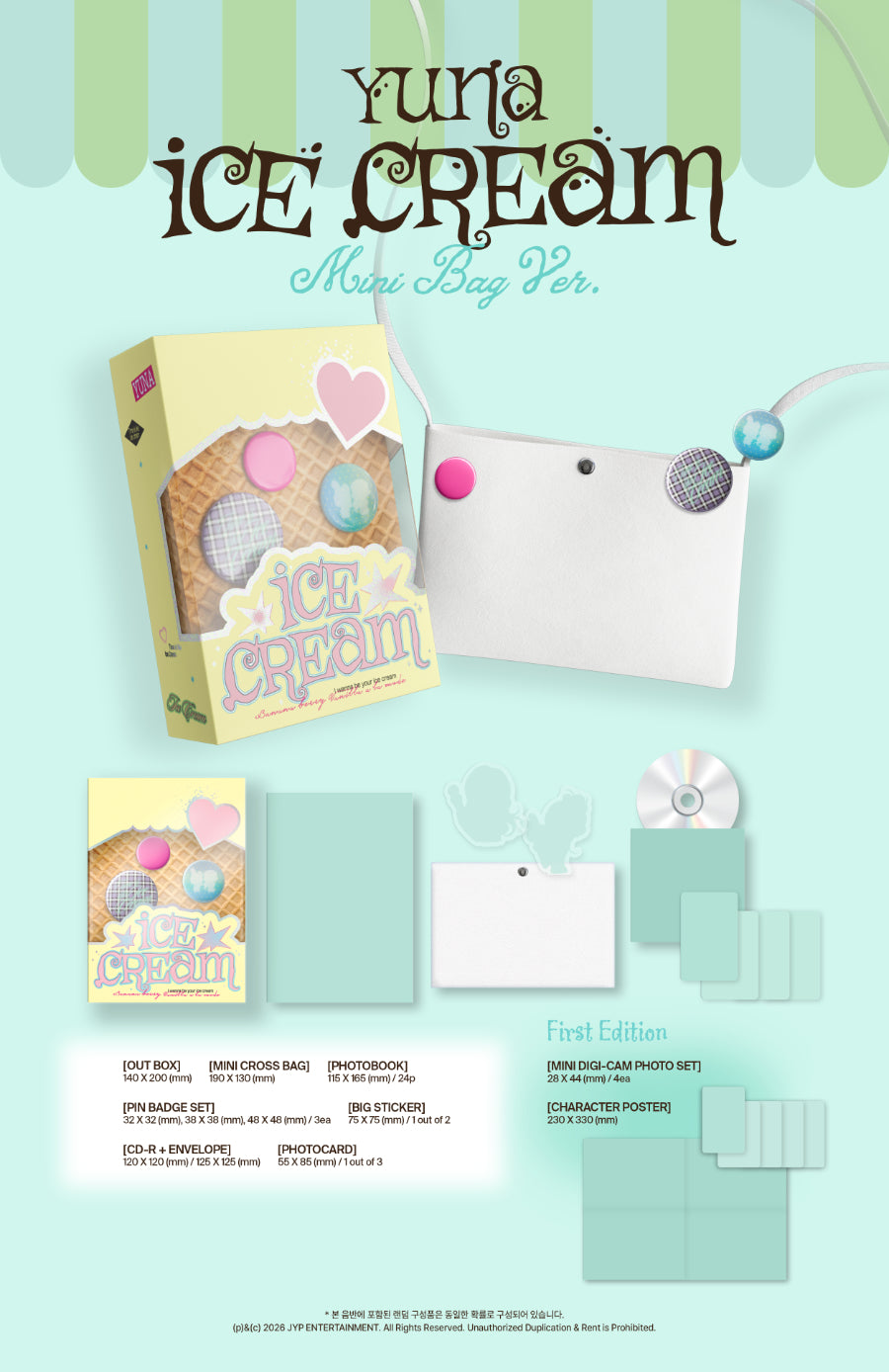 YUNA (ITZY) 1ST MINI ALBUM - ICE CREAM (MINI BAG VER.)
