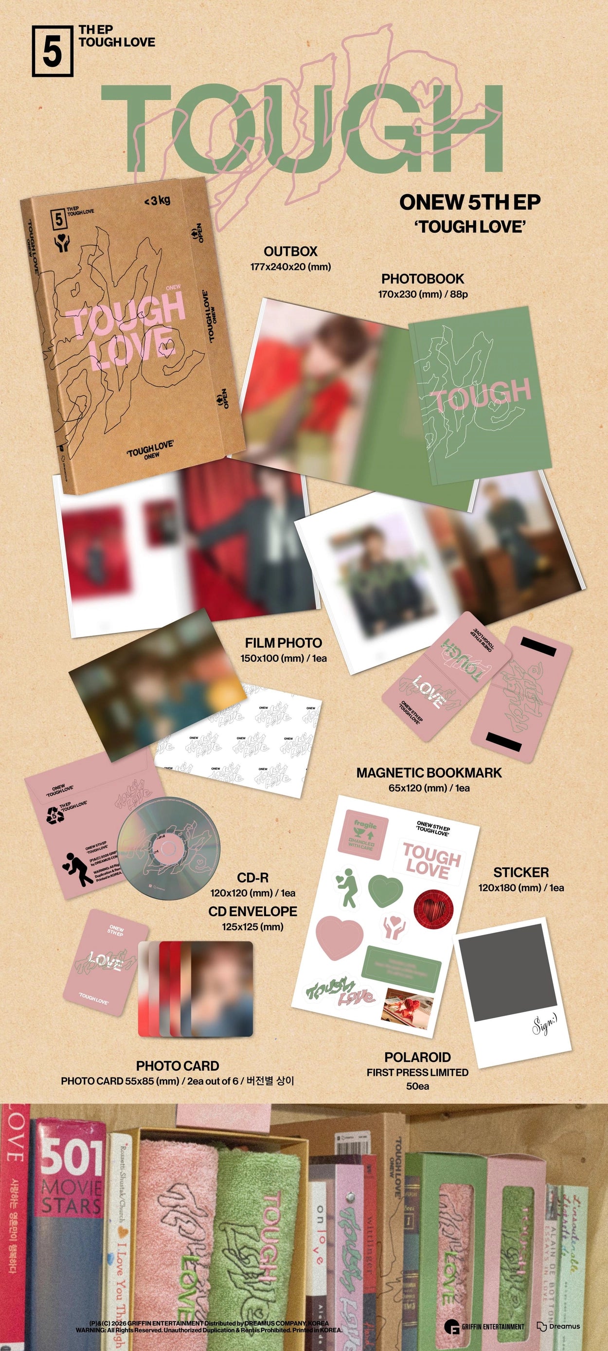 ONEW 5TH MINI ALBUM - TOUGH LOVE (BOOK VER.)
