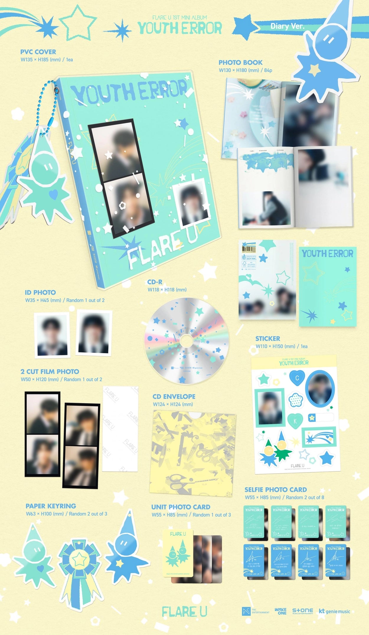 FLARE U 1ST MINI ALBUM - YOUTH ERROR (DIARY VER.)