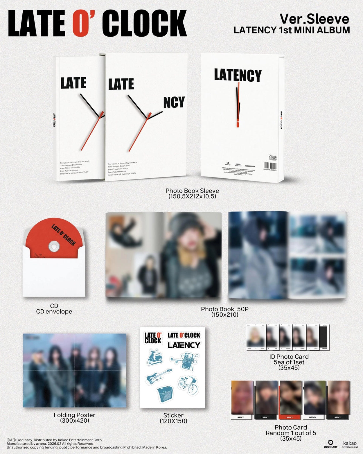 LATENCY 1ST MINI ALBUM - LATE O’ CLOCK (SLEEVE VER.)