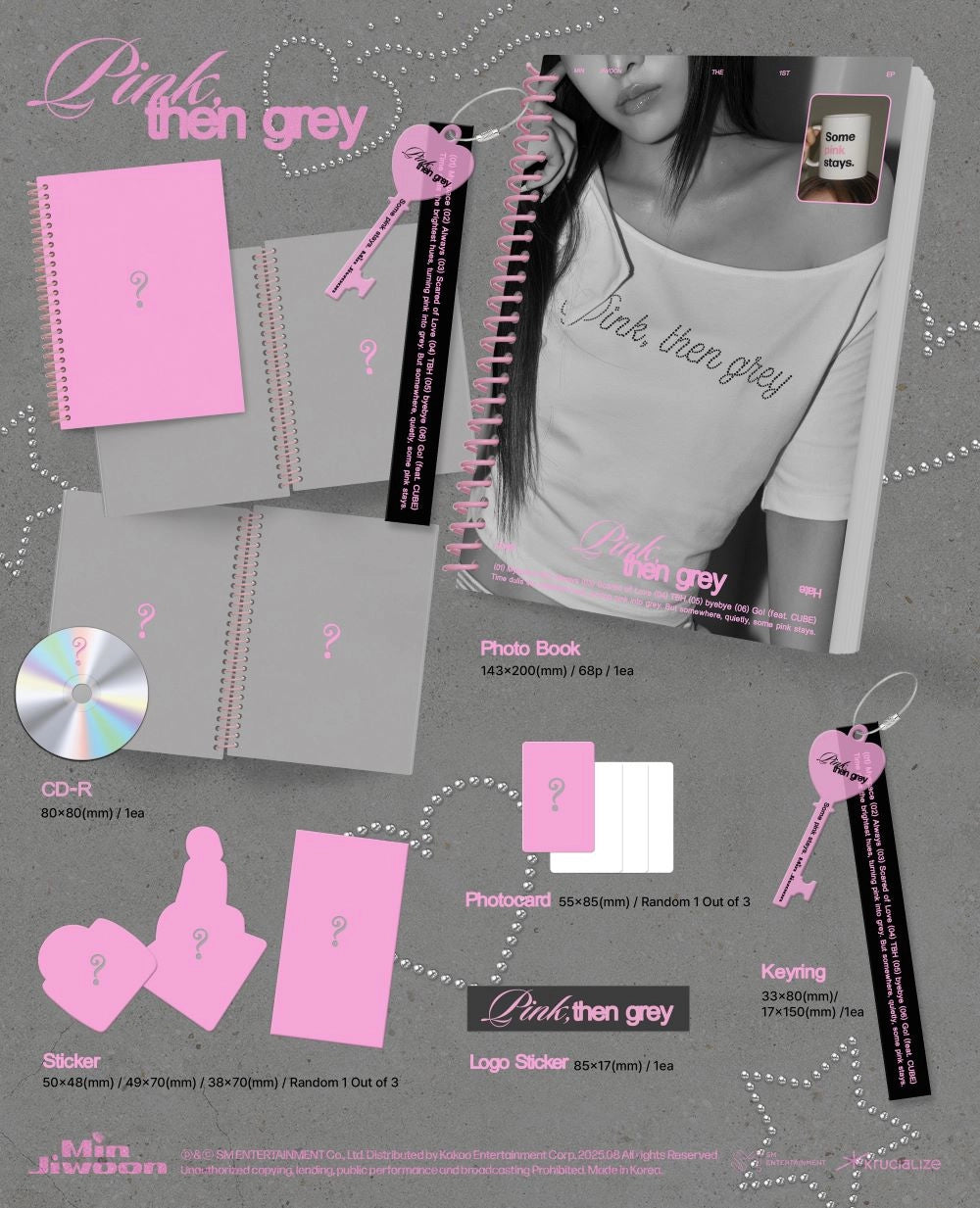 MIN JIWOON 1ST MINI ALBUM - PINK, THEN GREY