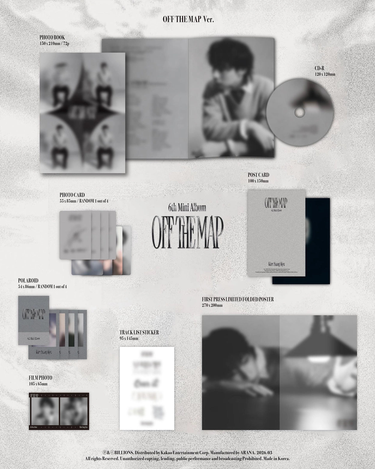 KIM SUNG KYU 6TH MINI ALBUM - OFF THE MAP