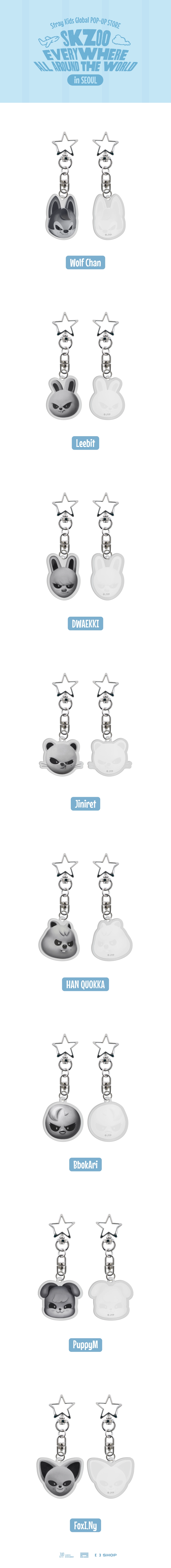 STRAY KIDS - EVIL SKZOO ACRYLIC KEYRING - SKZOO EVERYWHERE ALL AROUND THE WORLD MD