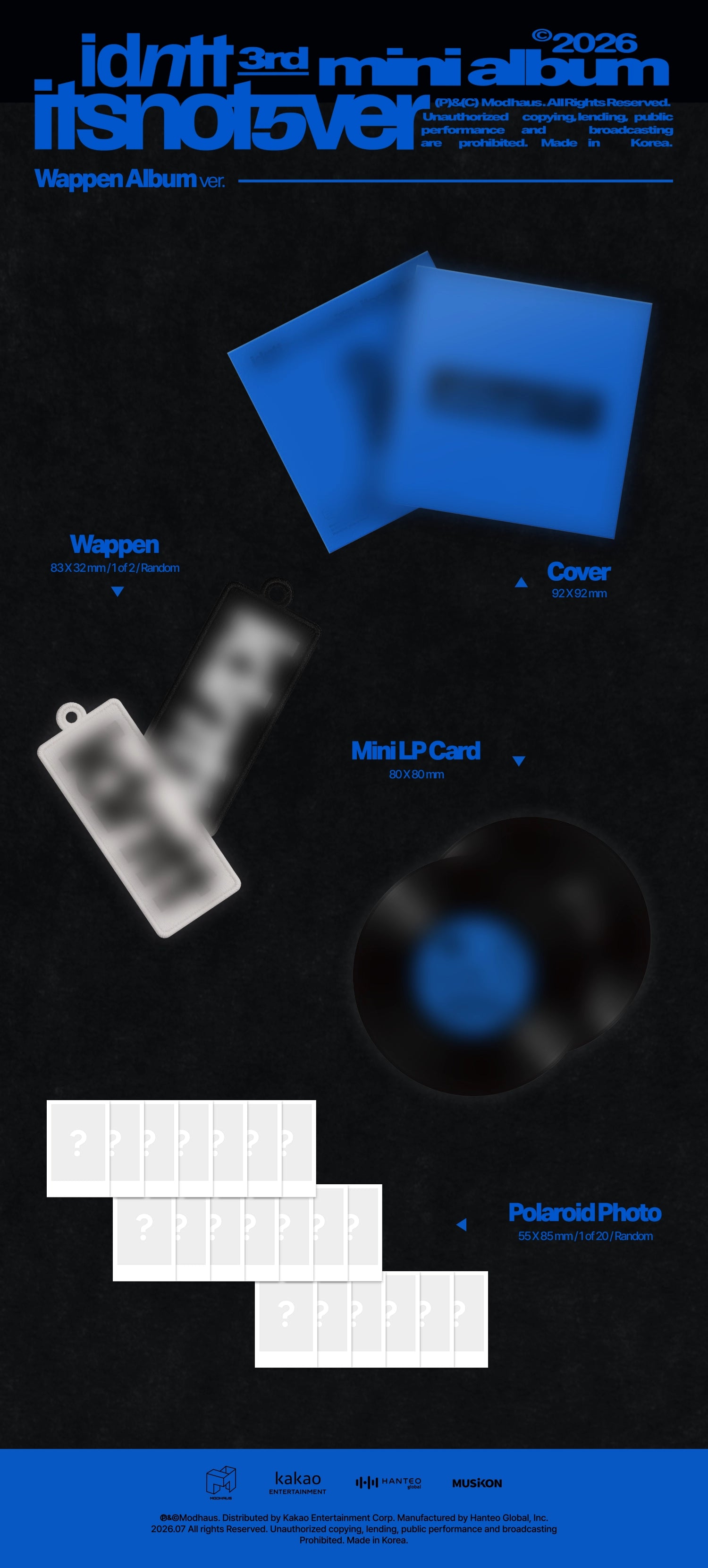 IDNTT 3RD MINI ALBUM - ITSNOTOVER (WAPPEN ALBUM)