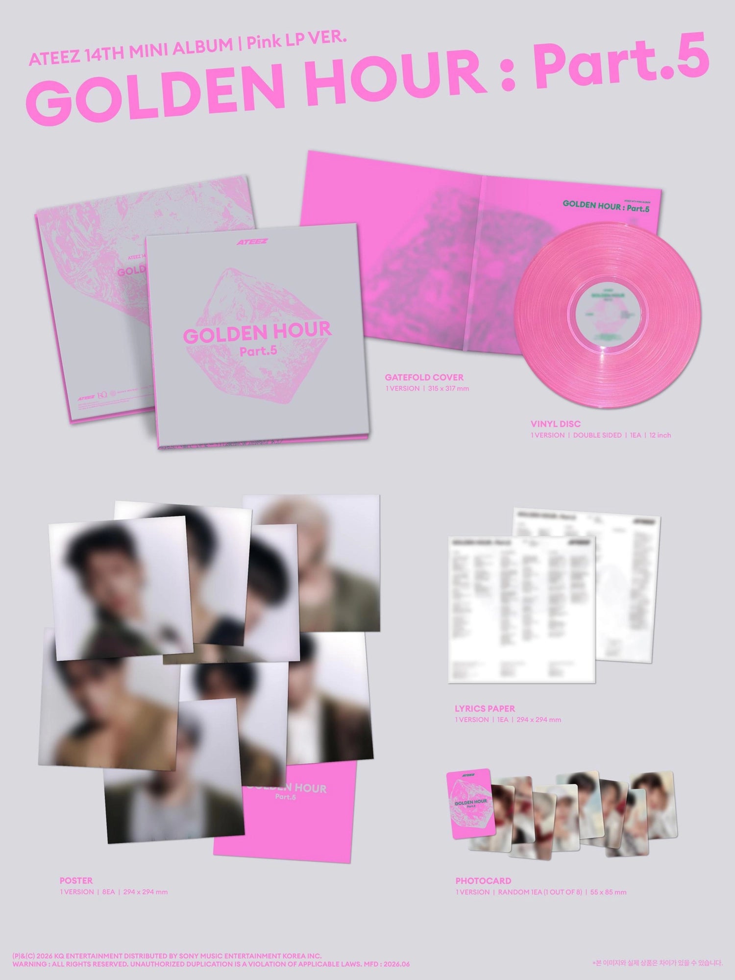 ATEEZ - GOLDEN HOUR : PART.5 (PINK LP VER.)