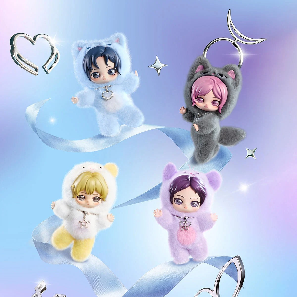 POP MART x Aespa Authentic Fluffy Club Series Vinyl Plush Mystery Box 4 Designs