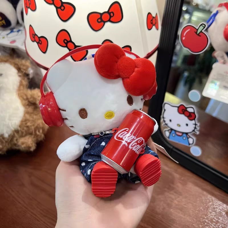 SANRIO Authentic Hello Kitty Coca Cola Hanging Plush