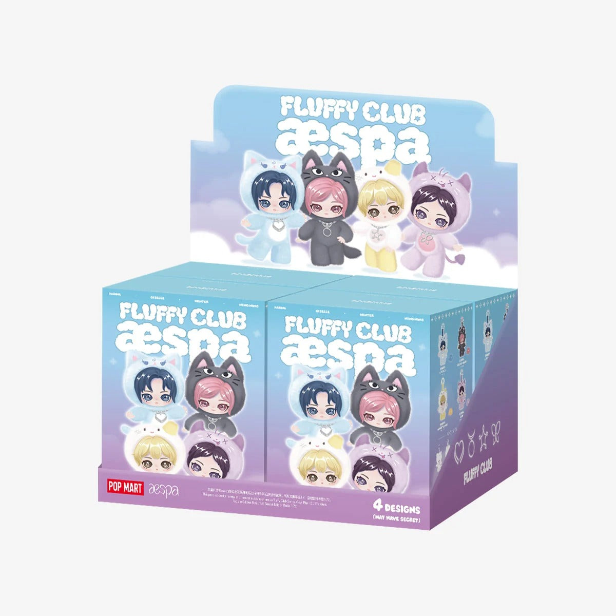 POP MART x Aespa Authentic Fluffy Club Series Vinyl Plush Mystery Box 4 Designs