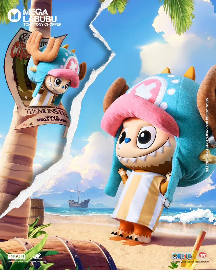 POP MART Authentic THE MONSTERS Labubu x One Piece Chopper 400% Figure