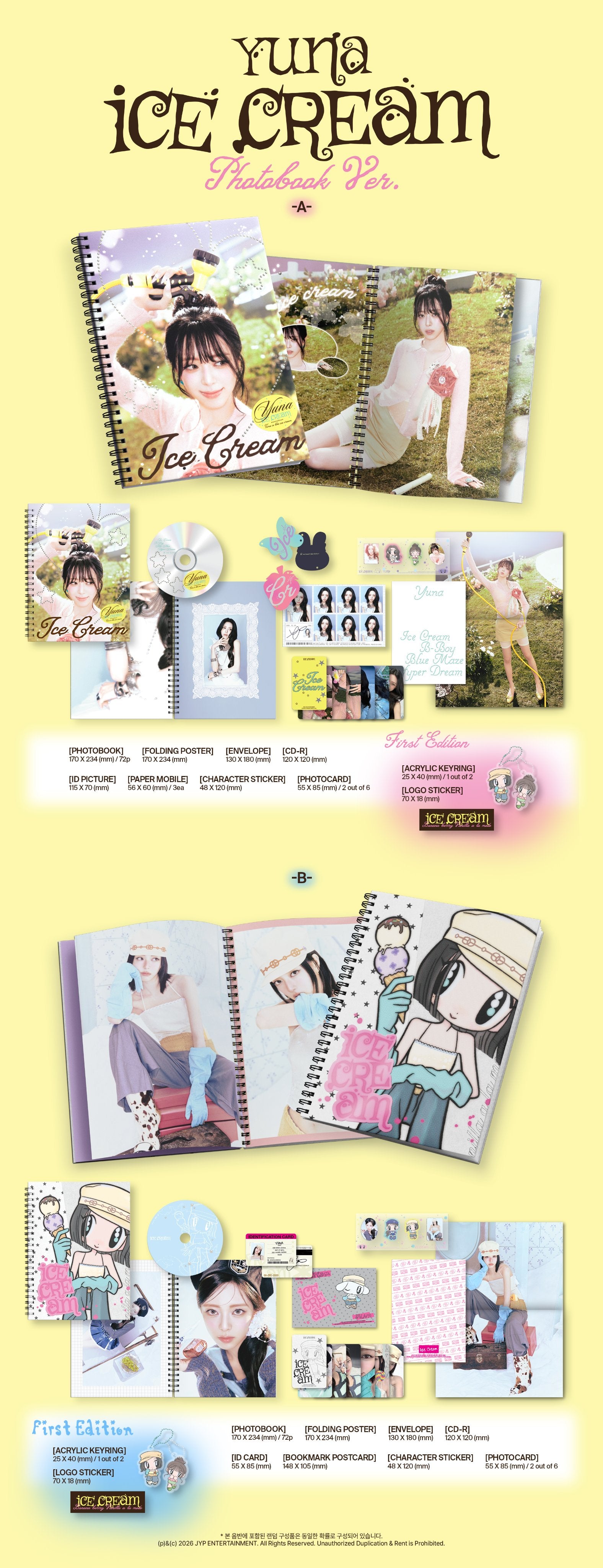 YUNA (ITZY) 1ST MINI ALBUM - ICE CREAM (PHOTOBOOK VER)