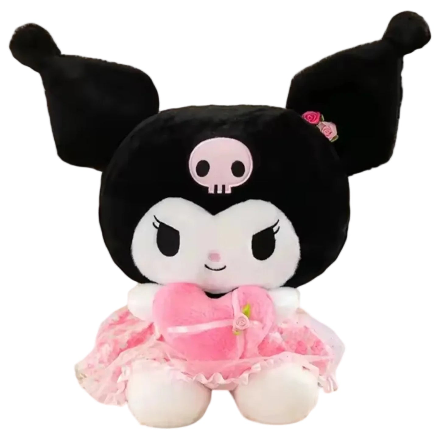SANRIO Authentic Kuromi Rose Dress with Heart Plush