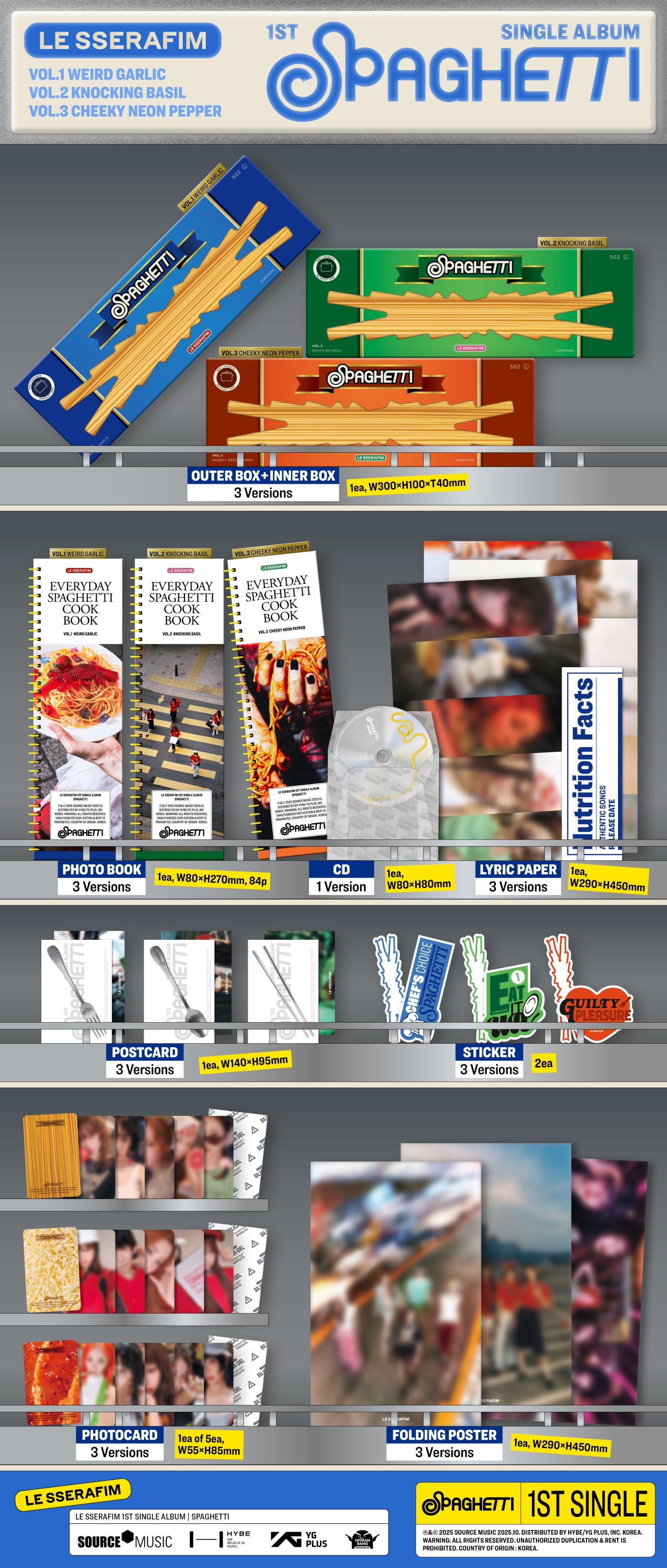 LE SSERAFIM 1ST SINGLE ALBUM - SPAGHETTI