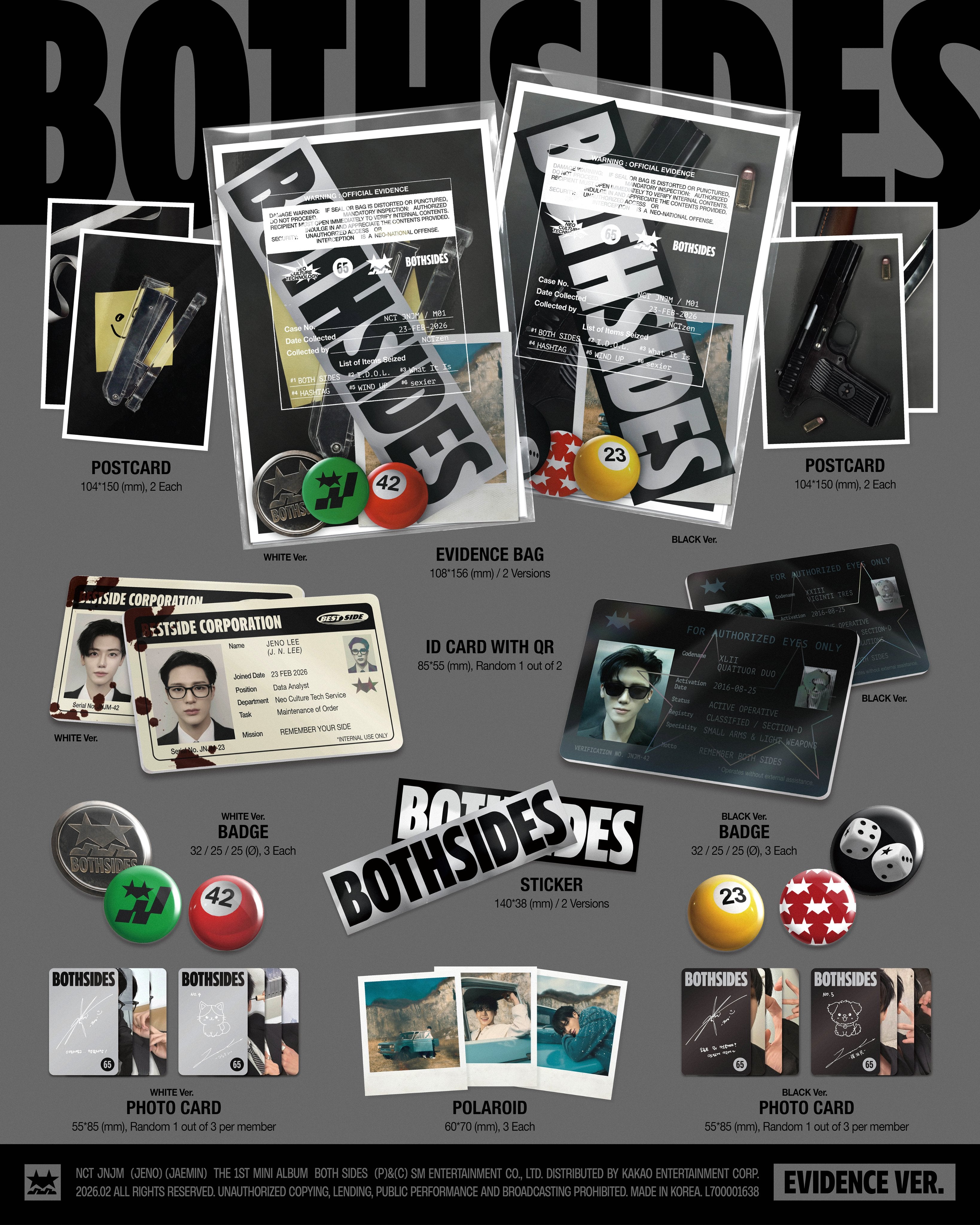 NCT JNJM 1ST MINI ALBUM - BOTH SIDES (EVIDENCE VER/SMART ALBUM)