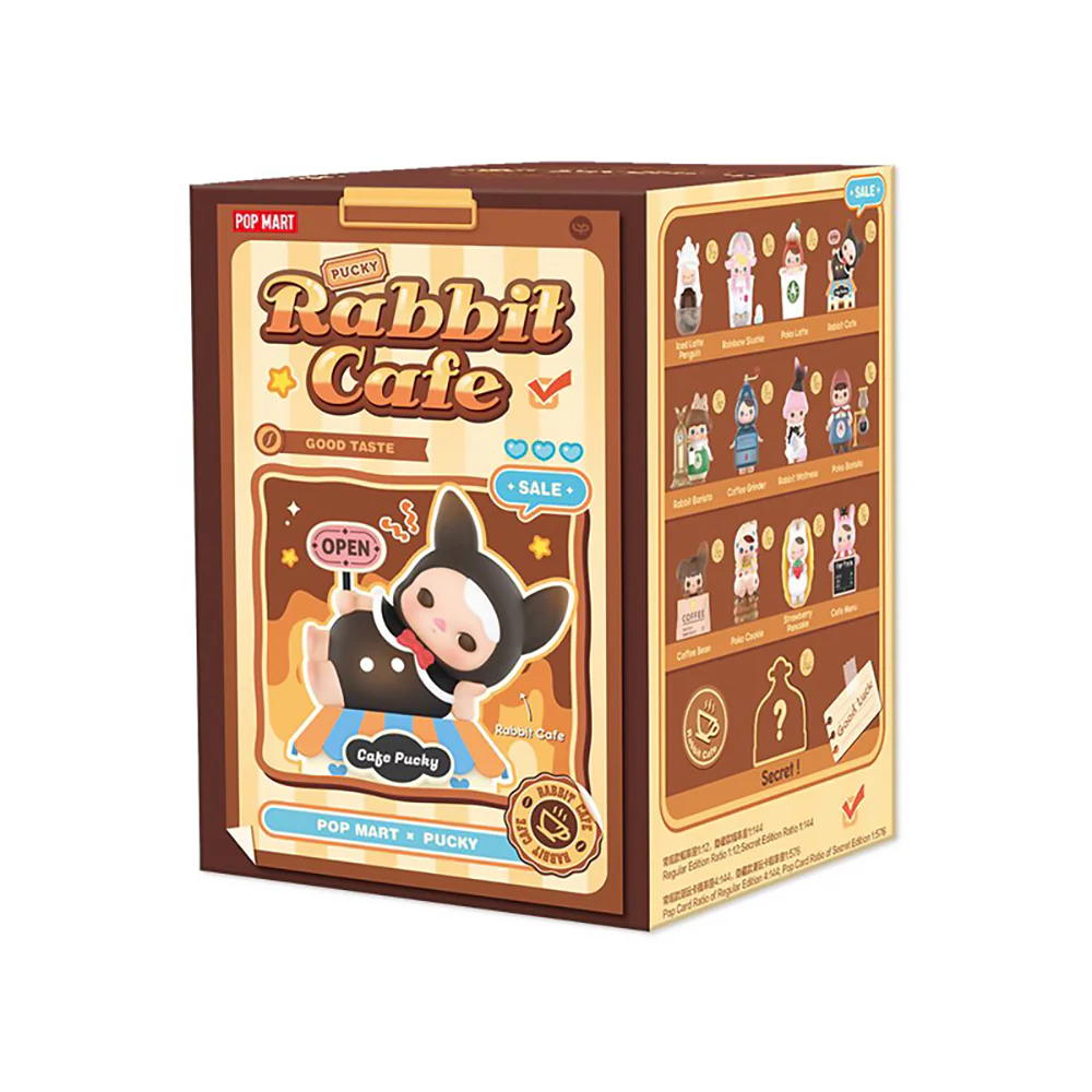 POP MART Authentic PUCKY Rabbit Cafe Series Mystery Box 12 Design (1 P