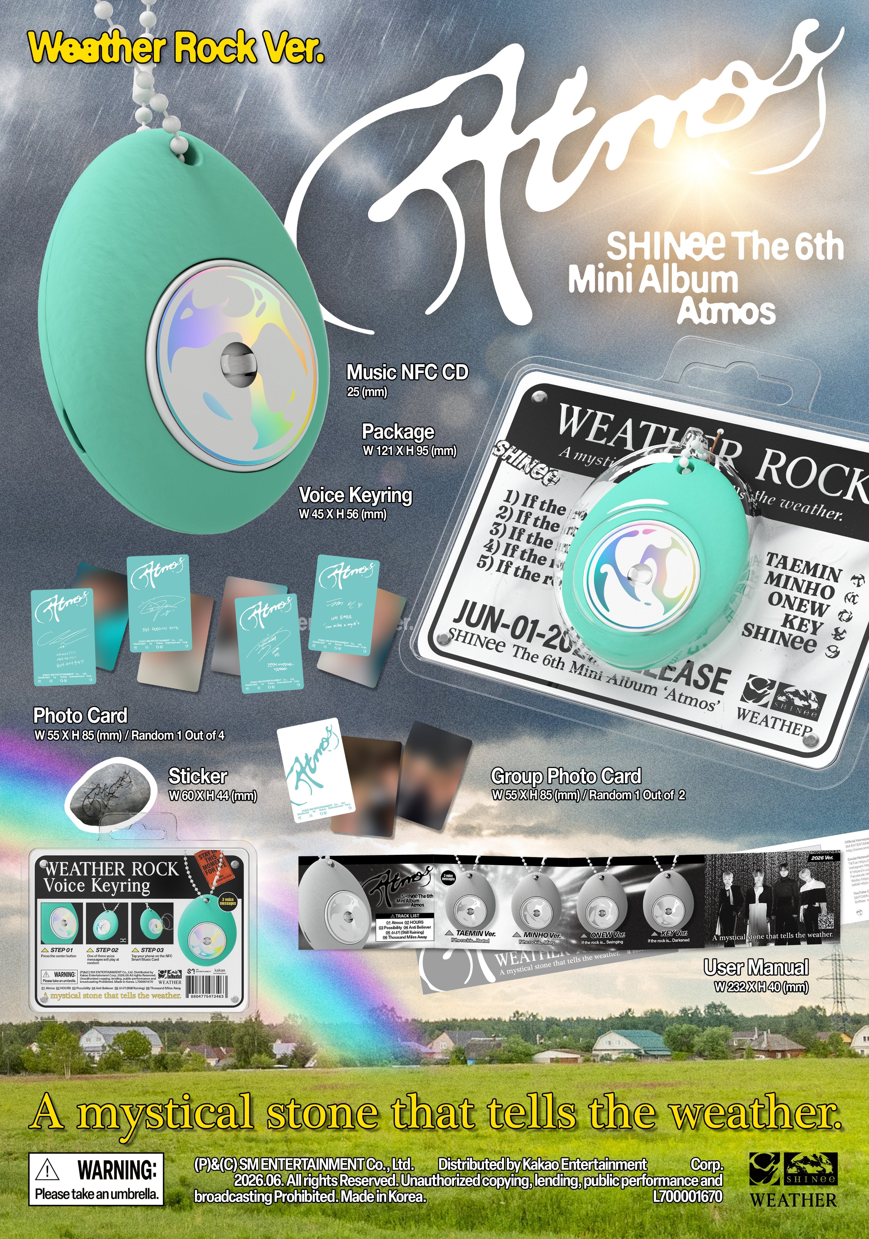 SHINEE 6TH MINI ALBUM - ATMOS (WEATHER ROCK VER.)