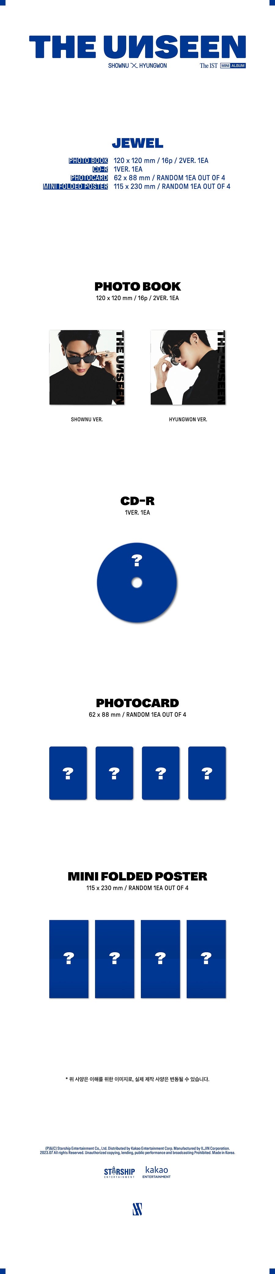 SHOWNU X HYUNGWON 1st Mini Album - THE UNSEEN (Jewel Version)