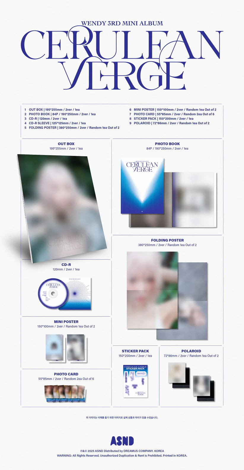 WENDY 3RD MINI ALBUM - CERULEAN VERGE (PHOTOBOOK VER.)