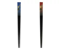 Blue + Red Chopsticks 2in1 Pair (Made in Japan)